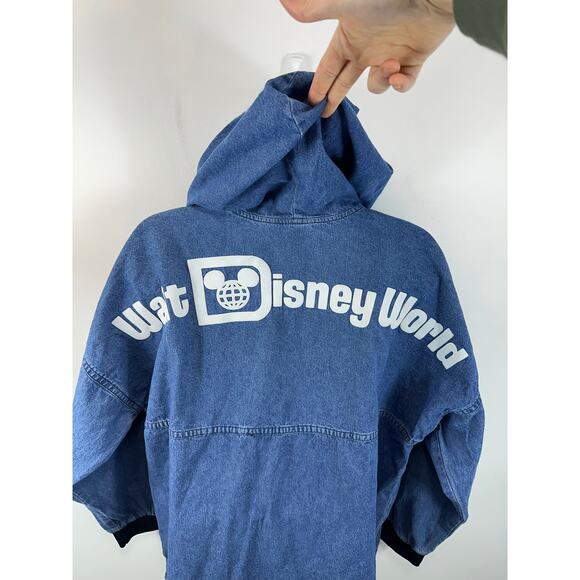 Disney World Spirit Jersey Hooded Denim Pullover Size Large Unisex - Picture 10 of 10